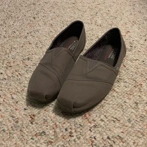 Gray Bobs Canvas Slip On Shoes Size 9